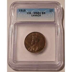 Canada George V 1919 Large Cent MS62 BN ICG